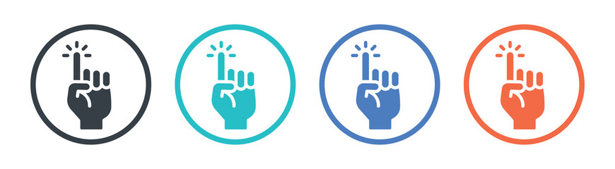 Poster - Finger pointing icon. Hand gestures symbol