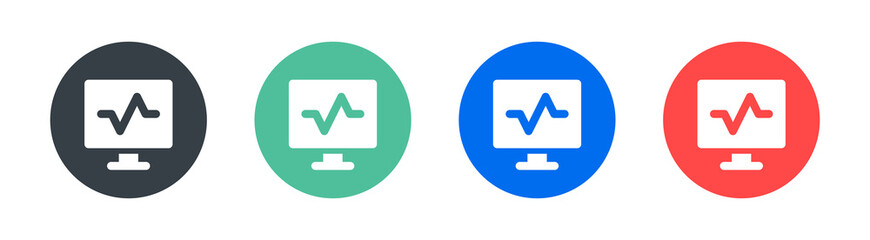 Aufkleber - Pulse monitor display screen icon. Health and medical concept.