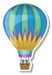 Sticker - A sticker template with Hot balloon air isolated