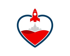 Wall Mural - Love shape with red wine and rocket launch