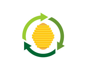 Sticker - Beehive inside the green arrow rotation logo