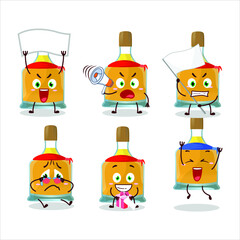 Sticker - Mascot design style of vodka bottle character as an attractive supporter. Vector illustration