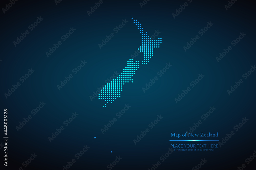 Dotted map of New Zealand. Vector EPS10. Stock Vector | Adobe Stock