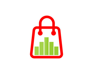Wall Mural - Shopping bag with chart growth up inside