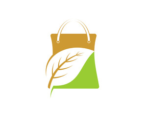 Wall Mural - Nature leaf inside the shopping bag