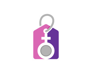 Wall Mural - Female gender symbol in the price tag