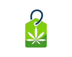 Wall Mural - Shopping price tag with cannabis leaf inside