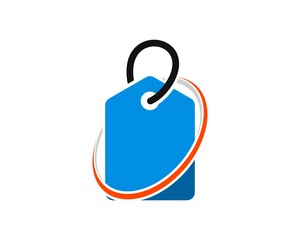 Wall Mural - Shopping price tag with oval swoosh inside