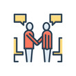 © WEBTECHOPS - Color illustration icon for negotiate