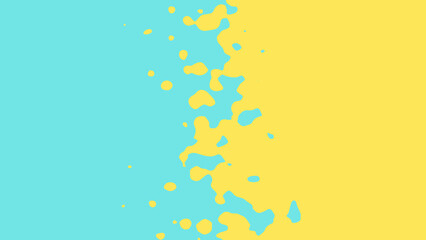 Wall Mural - the transition from azure to yellow with uneven border line, interpenetration of colors. vector illu
