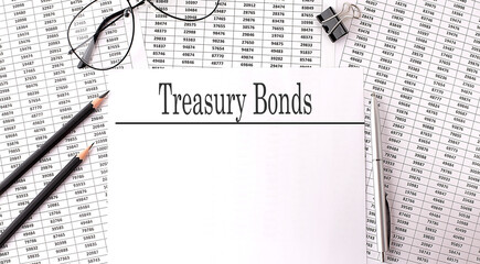 Poster - Paper with Treasury bonds on a table