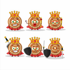 Wall Mural - A Charismatic King gingerbread round cartoon character wearing a gold crown