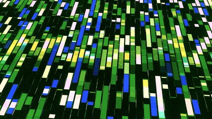 Poster - Bright colorful stripes move separating. Animation. Streams of colored stripes will separate in center. Strips are separated at docking points and move away from each other