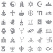 © andrej - Spiritual Icons. Gray Flat Design. Vector Illustration.
