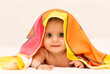 © rohit - close up photo shoot of a indian baby girl covered with blanket.