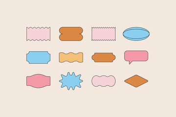Poster - Vector set of design elements, patches and stickers with copy space for text - abstract background elements