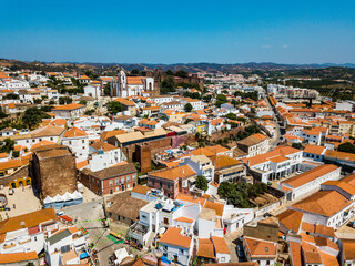 Sticker - Aerial view of Silves with Moorish castle and historic cathedral, Portugal