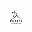 Silhouette Pilates Woman Logo Design
