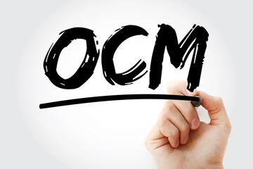 Aufkleber - OCM - Organizational Change Management acronym with marker, business concept background