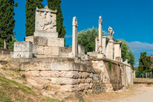 Modern Replicas Of Burial Monuments At Kerameikos, Athens, Greece
