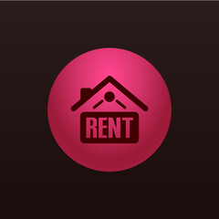 Canvas Print - Home Rent Sign - Sticker