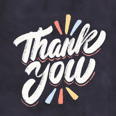 Wall Mural - thank you. vector chalkboard lettering sign.