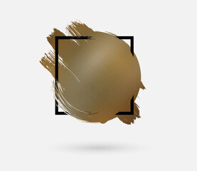 Poster - Vector golden brush stroke, brush, line or texture. Dirty artistic design element, box, frame or background for text.