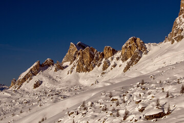 Poster - Snowy Landscape of Dolomites Mountains during Winter