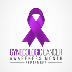 Gynecologic Cancer awareness month is observed every year in September, it begin in different places within a woman's pelvis, which is the area below the stomach and in between the hip bones. Vector 