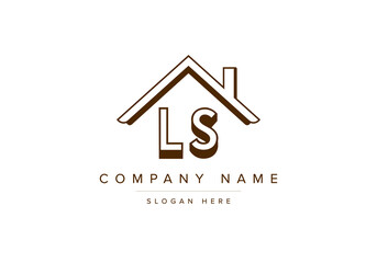 Alphabet letters LS home or house logo for real estate