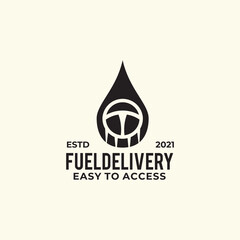 Wall Mural - Fuel delivery app logo design template