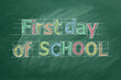 © V. Yakobchuk - First day of School. Illustration on greenboard.