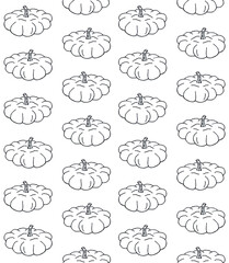 Sticker - Vector seamless pattern of hand drawn doodle sketch squash patison isolated on white background