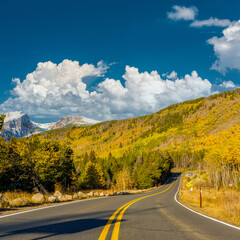 Wall Mural - Highway at autumn in Colorado, USA.