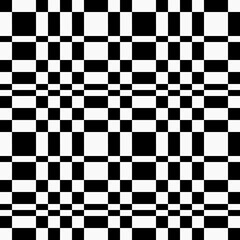Aufkleber - Break chess board. Vector squares and rectangles ornament. Seamless pattern checker shapes.