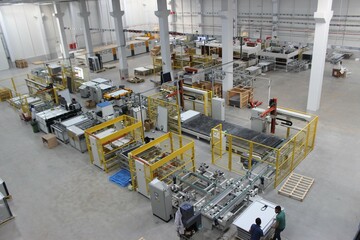 Wall Mural - Solar panel production line factory for photovoltaic solar panel manufacturer