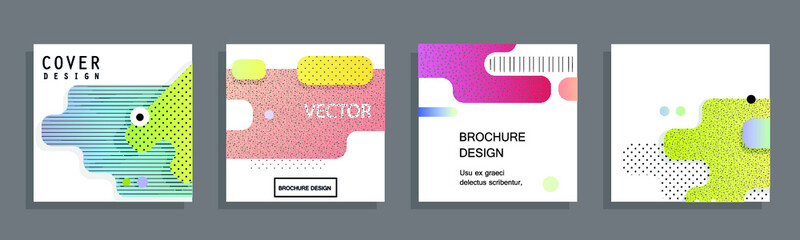 Poster - Artistic covers design. Creative colors backgrounds. Trendy futuristic design