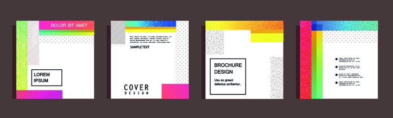 Poster - Artistic covers design. Creative colors backgrounds. Trendy futuristic design