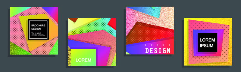 Poster - Artistic covers design. Creative colors backgrounds. Trendy futuristic design