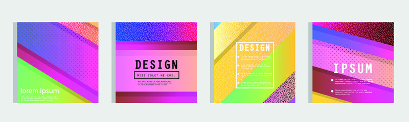 Poster - Artistic covers design. Creative colors backgrounds. Trendy futuristic design