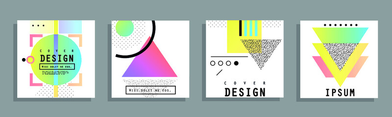 Poster - Artistic covers design. Creative colors backgrounds. Trendy futuristic design
