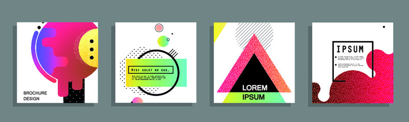 Poster - Artistic covers design. Creative colors backgrounds. Trendy futuristic design