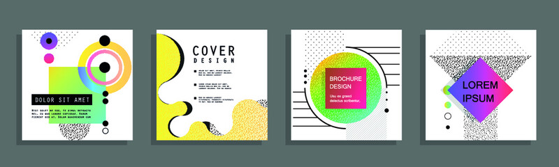 Poster - Artistic covers design. Creative colors backgrounds. Trendy futuristic design