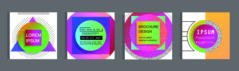 Poster - Artistic covers design. Creative colors backgrounds. Trendy futuristic design