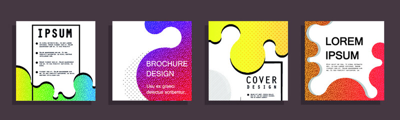 Poster - Artistic covers design. Creative colors backgrounds. Trendy futuristic design