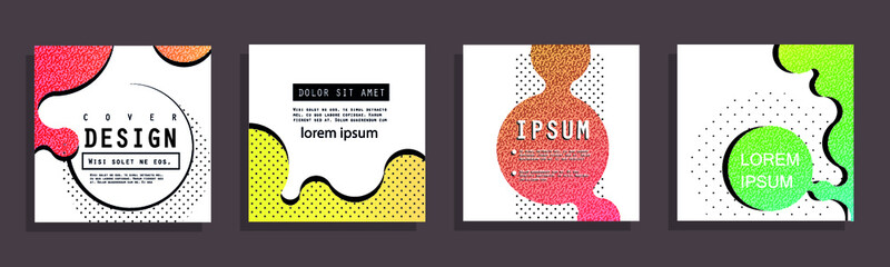 Poster - Artistic covers design. Creative colors backgrounds. Trendy futuristic design