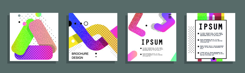 Poster - Artistic covers design. Creative colors backgrounds. Trendy futuristic design