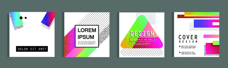 Poster - Artistic covers design. Creative colors backgrounds. Trendy futuristic design