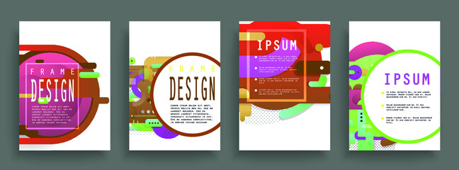 Poster - Artistic covers design. Creative colors backgrounds. Trendy futuristic design