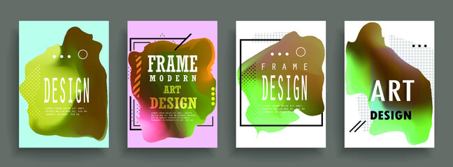 Poster - Artistic covers design. Creative colors backgrounds. Trendy futuristic design
